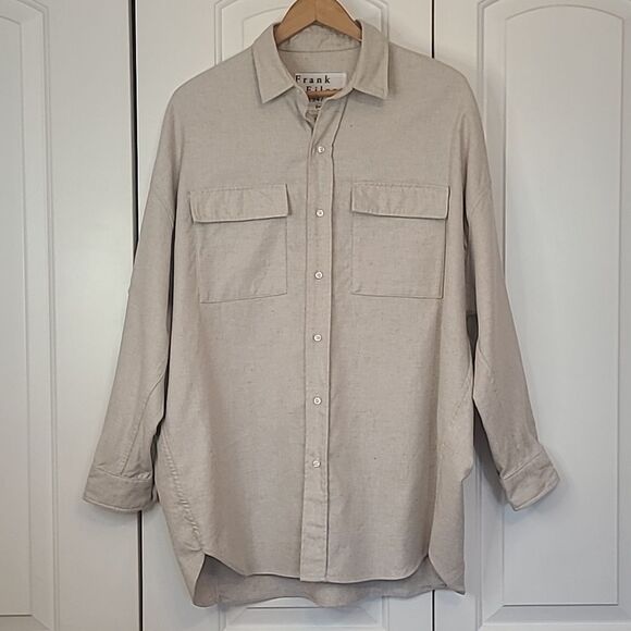 Frank & Eileen MCLOGHLIN Natural 100% Italian Brushed Cotton Canvas Size S NWOT - Picture 3 of 14